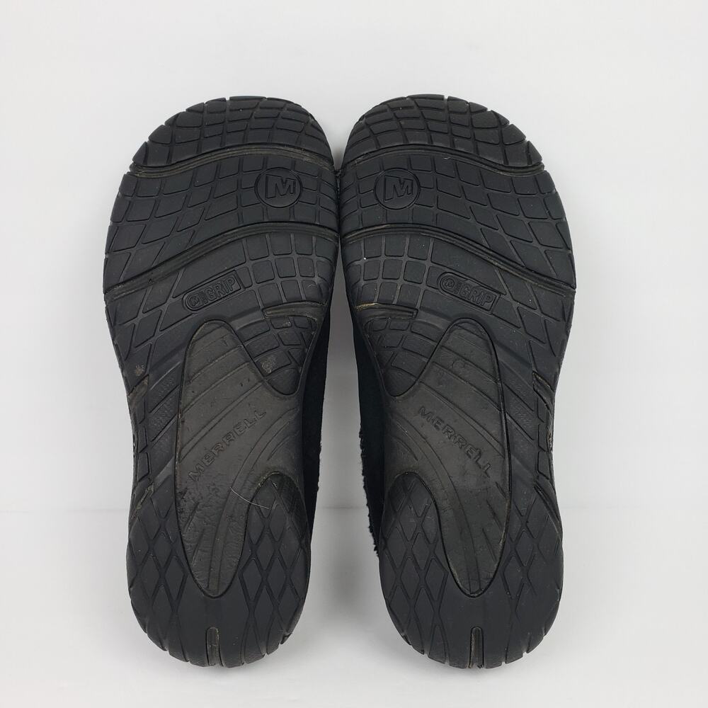 Merrell Encore Q2 Ice Womens Sz 9 Black Leather Slip On Faux Fur Mule Clog Shoes - Picture 9 of 11